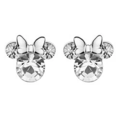 Disney Kinder-Ohrringe Geburtsstein April 925 Silber Ohrstecker