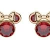 Disney Kinder-Ohrringe Geburtsstein Januar Rot 375 Gold Ohrstecker -Disney 26260680 01