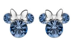 Disney Kinder-Ohrringe Geburtsstein Dezember Blau 925 Silber Ohrstecker