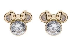 Disney Kinder-Ohrringe Geburtsstein April 375 Gold Ohrstecker