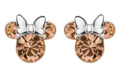 Disney Kinder-Ohrringe Geburtsstein Juni Apricot 925 Silber Ohrstecker