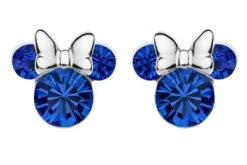 Disney Kinder-Ohrringe Geburtsstein September Blau 925 Silber Ohrstecker