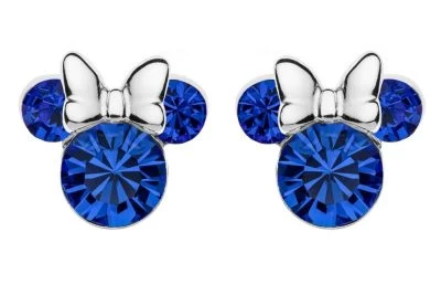 Disney Kinder-Ohrringe Geburtsstein September Blau 925 Silber Ohrstecker